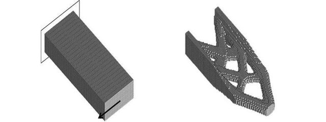 Topology-optimized 3D cantilever