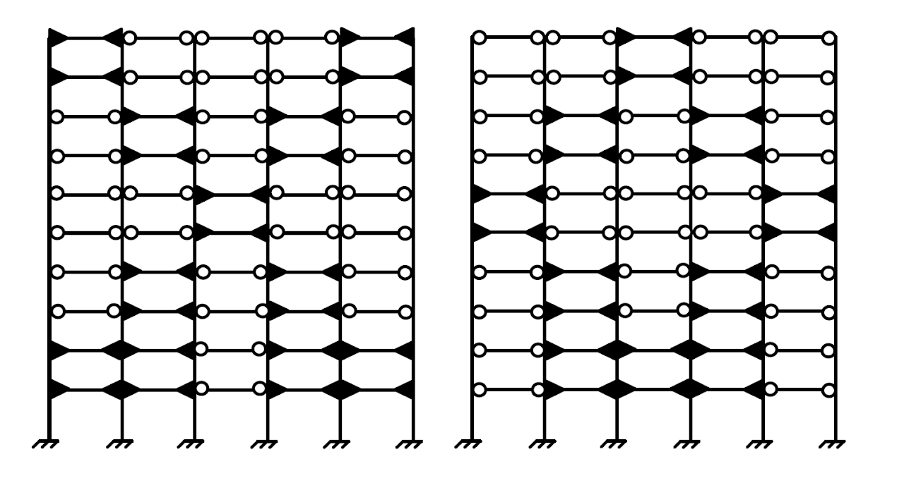 Steel moment frames with optimized connection topology